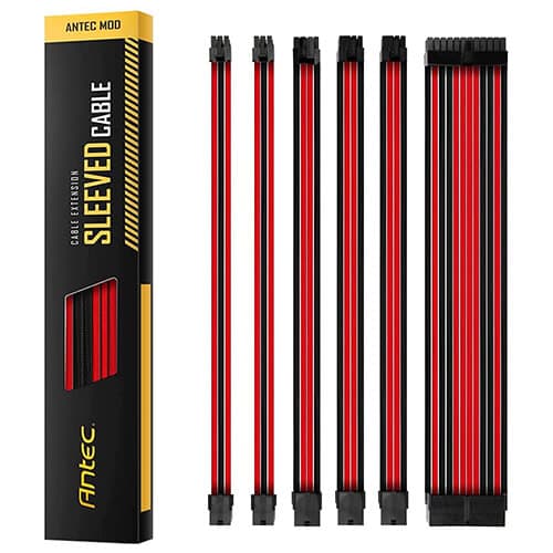 Antec-PSU Sleeved Extension Cable Kit-PSUSCB30-201-Red/Black