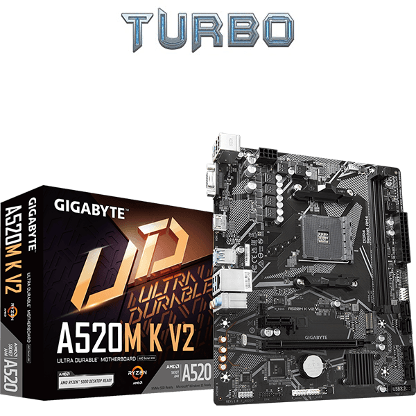 Gigabyte A520M K V2 (rev. 1.1) AMD AM4 Micro-ATX Motherboard