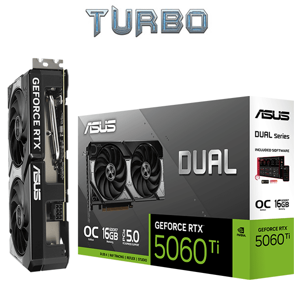 ASUS Dual GeForce RTX 5060 Ti OC Edition 16GB GDDR7 Graphics Card (DUAL-RTX5060TI-O16G)