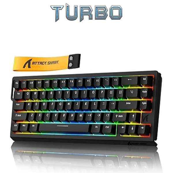 Attack Shark X68 HE Rapid Trigger Magnetic Switch RGB Gaming Keyboard with Arabic/English Keycaps (60% Wired, 8000Hz, Snap Tap) - (1-Year Warranty)