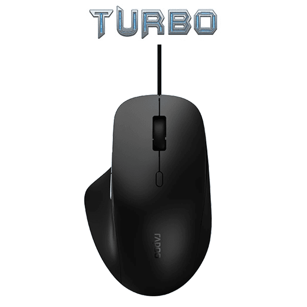 Rapoo N500 Wired Optical Mouse - Black (1000 DPI, Ergonomic Full-Size Design)