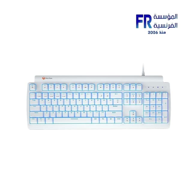 Meetion MK600MX Blue switch Arabic Mechanical Rainbow White Keyboard