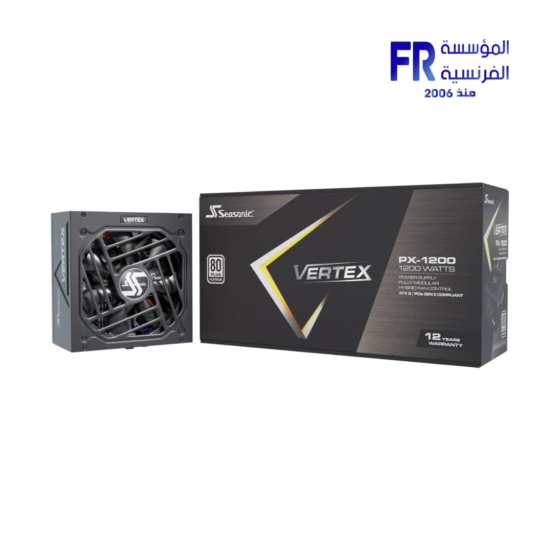 Seasonic Vertex PX-1200 1200W Atx 3.1 80 Plus Platinum Fully Modular Hybrid Fan Power Supply