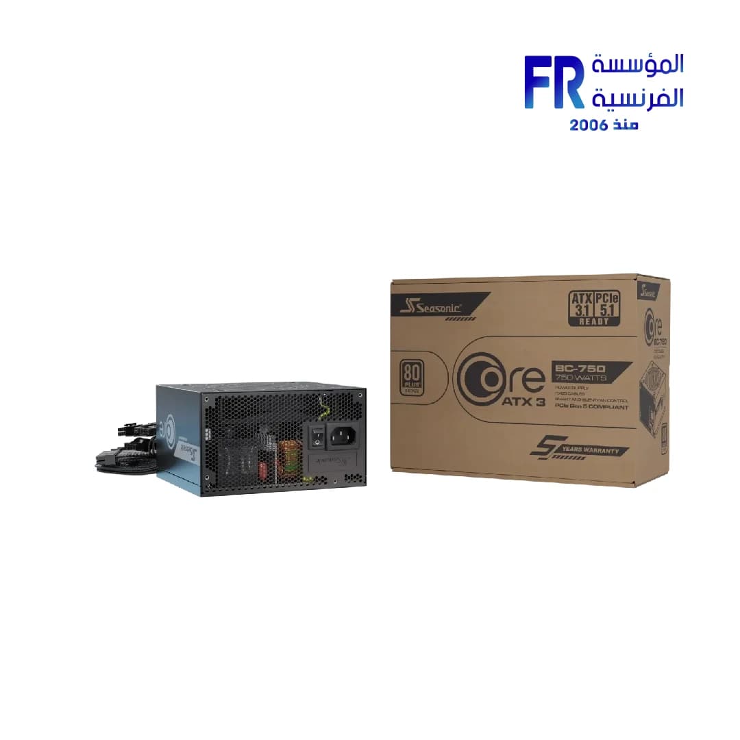 Seasonic Core BC-750 ATX3 750W Atx 3.1 80 Plus Bronze braided cables Hydro Dynamic Bearing Fan Power Supply
