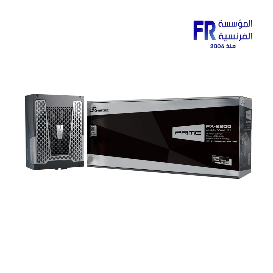Seasonic Prime PX-2200 2200W Atx 3.1 80 Plus Platinum Cybenetics Titanium Fully Modular Hybrid Fan Power Supply