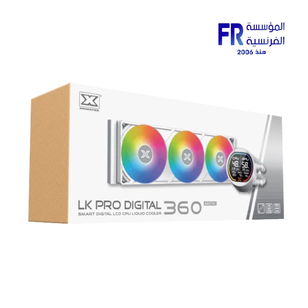 Xigmatek LK Pro 360 Digital Arctic 2.7 Inch LCD 320W 2500 RPM ARGB White AIO Liquid CPU Cooler