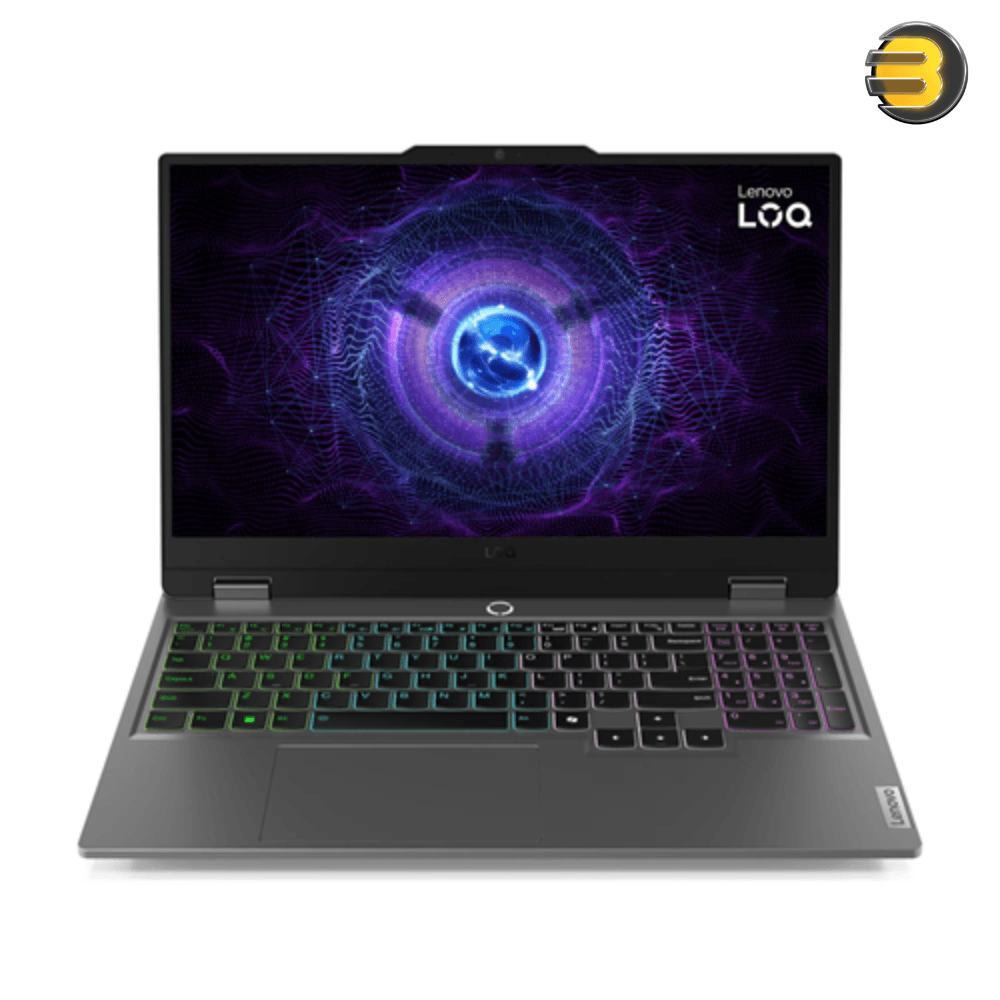 Lenovo LOQ 15IRX9 15.6'' FHD 144Hz Gaming Laptop – Intel Core i5-13450HX, NVIDIA RTX 3050 6GB 95W, 16GB DDR5-4800, 512GB SSD, LA1 AI Chip, 100% sRGB Display, White Backlit Keyboard, 60Wh Battery, FreeDOS & Luna Grey